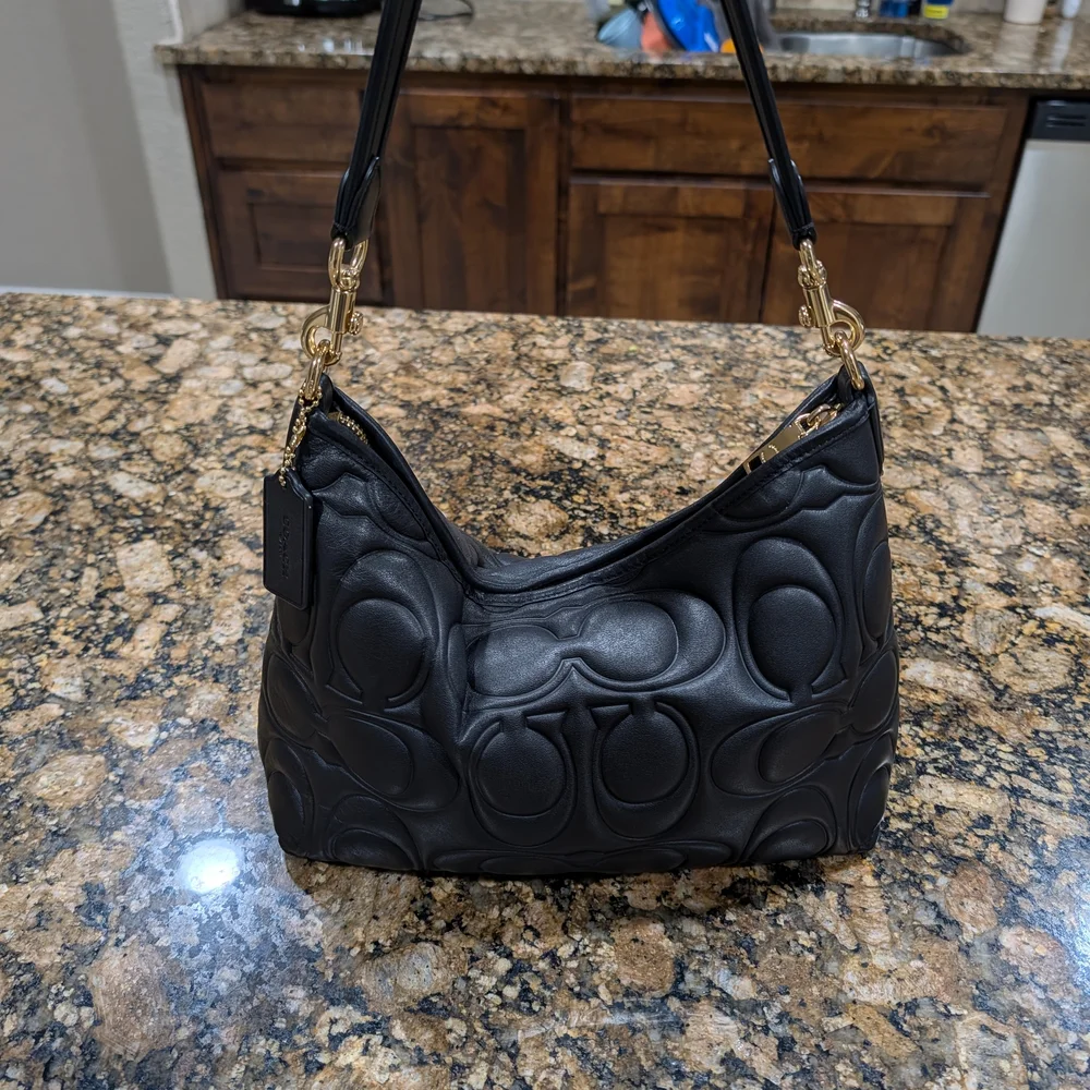 Coach Black Embossed Shoulder Bag - Picture 9 of 9